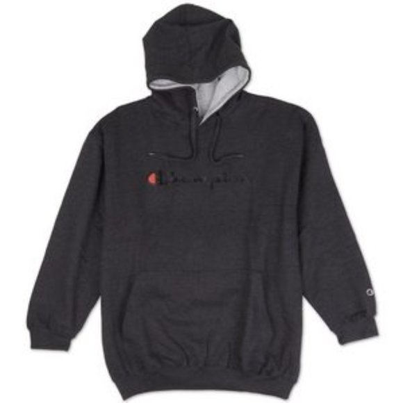 Champion Other - Champion Big Men's Active hooded sweatshirt Jacket Logo Black/Grey 2XL NWT/NEW!